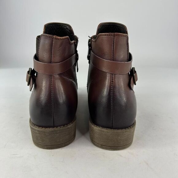 Propet Women's Tatum Boots US 9 Dark Burgandy Pull-On Side Zip Ankle Booties - Picture 5 of 13